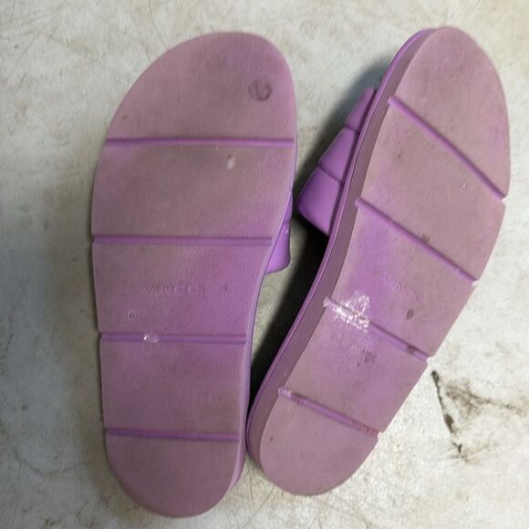 VINCE Olina Leather Purple Slide Sandal - Puffy Worn Once - Size 8 - Picture 3 of 4